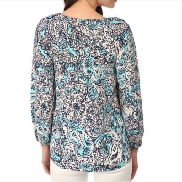 Lilly Pulitzer sarabeth silk top hippy hippy shake - Picture 3 of 10